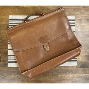 Vintage Jack Geoges Leather Briefcase Crossbody Laptop Bag made in USA No Strap